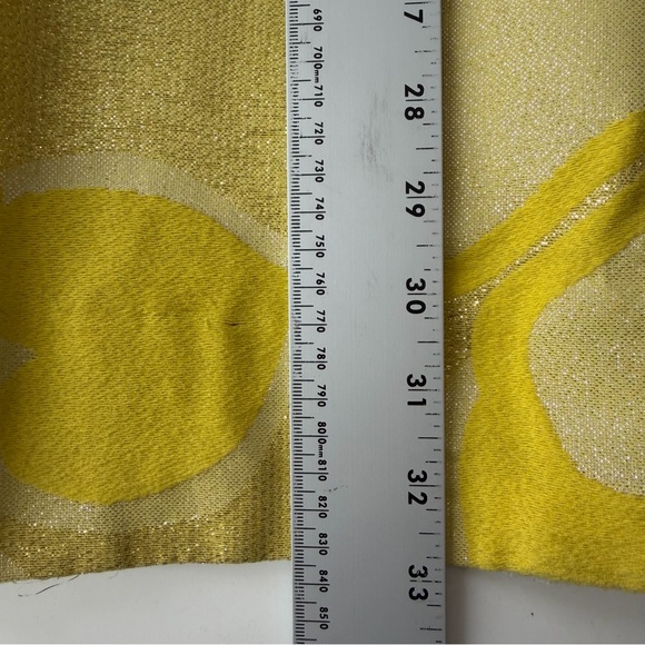 Marc by Marc Jacobs Embellished Bow Midi Dress 6 Yellow Floral Jacquard A-Line - Picture 11 of 13